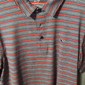 Vineyard Vines Red and Blue Striped Polo Shirt